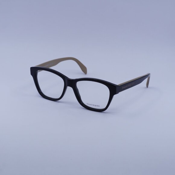 Alexander McQueen AM0306O 004 Eyeglasses Black/Brown 52mm Square Frame - Picture 4 of 9